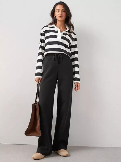 Black Wide Leg Relaxed Joggers