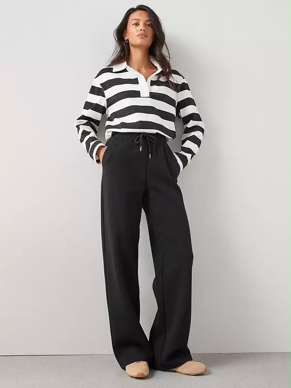 Black Wide Leg Relaxed Joggers