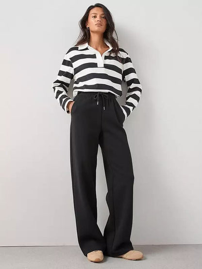 Black Wide Leg Relaxed Joggers