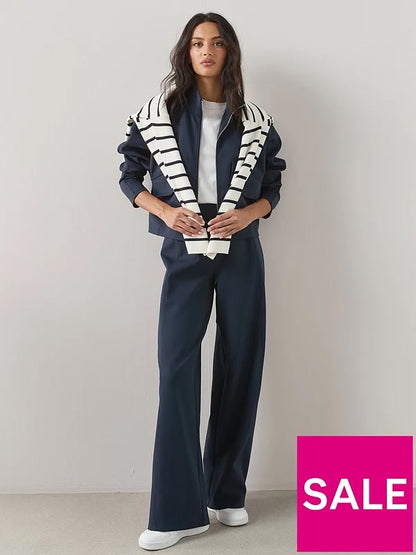Scuba Wide Leg Trouser Co-ord Navy
