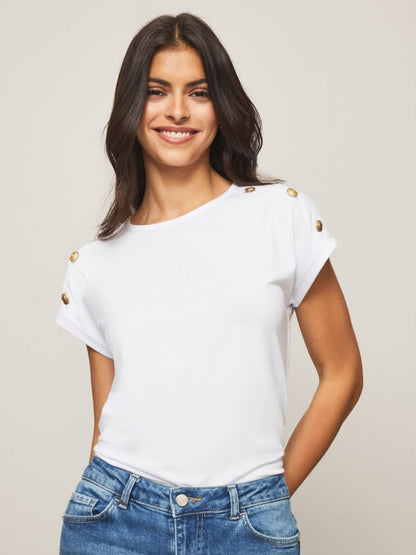 White Round Neck T-Shirt