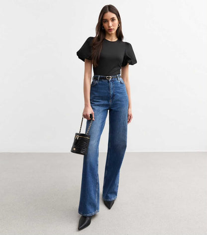 Next Black Puff Sleeve Bodysuit
