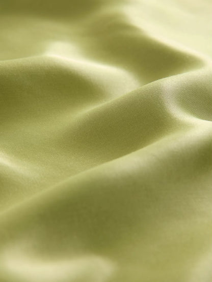 Green Satin Midi Skirt