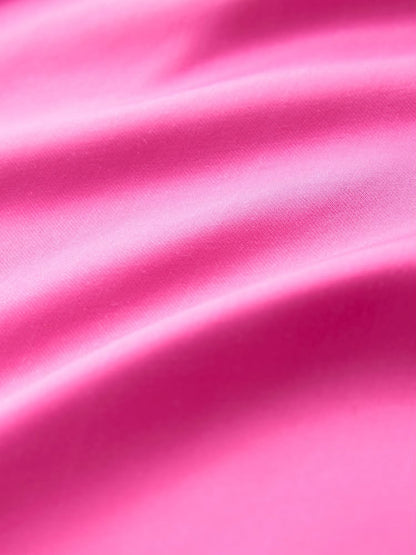 Pink Satin Midi Skirt