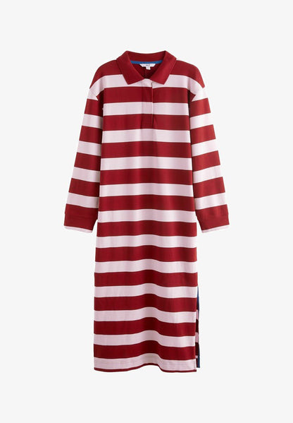 Long Sleeve Midi Rugby Regular Fit Jersey Red & Pink Stripe