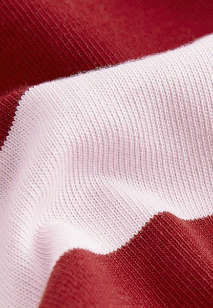 Long Sleeve Midi Rugby Regular Fit Jersey Red & Pink Stripe