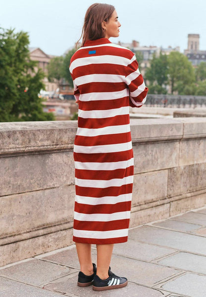 Long Sleeve Midi Rugby Regular Fit Jersey Red & Pink Stripe