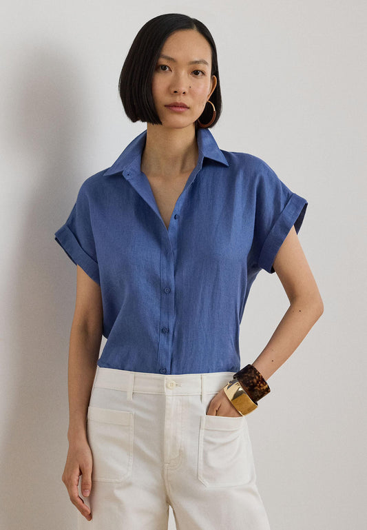 Relaxed Fit Linen Short Sleeve Shirt