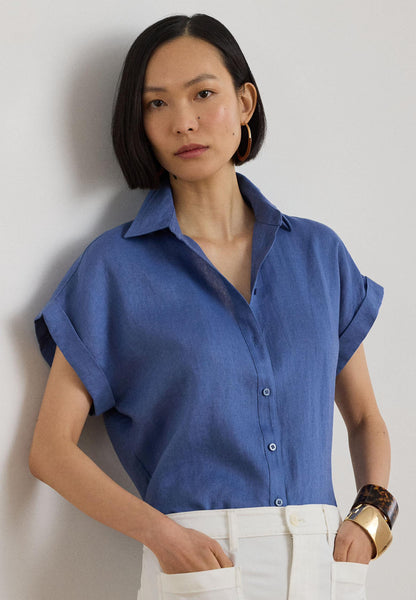 Relaxed Fit Linen Short Sleeve Shirt