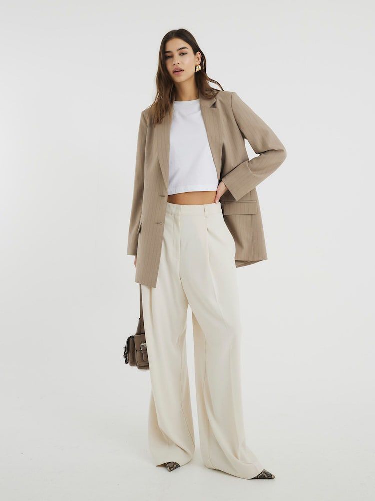 Cream Wide Leg Trouser