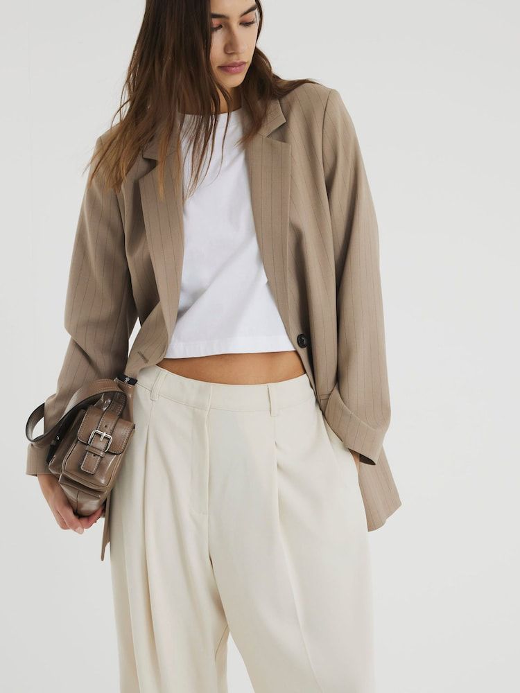 Cream Wide Leg Trouser