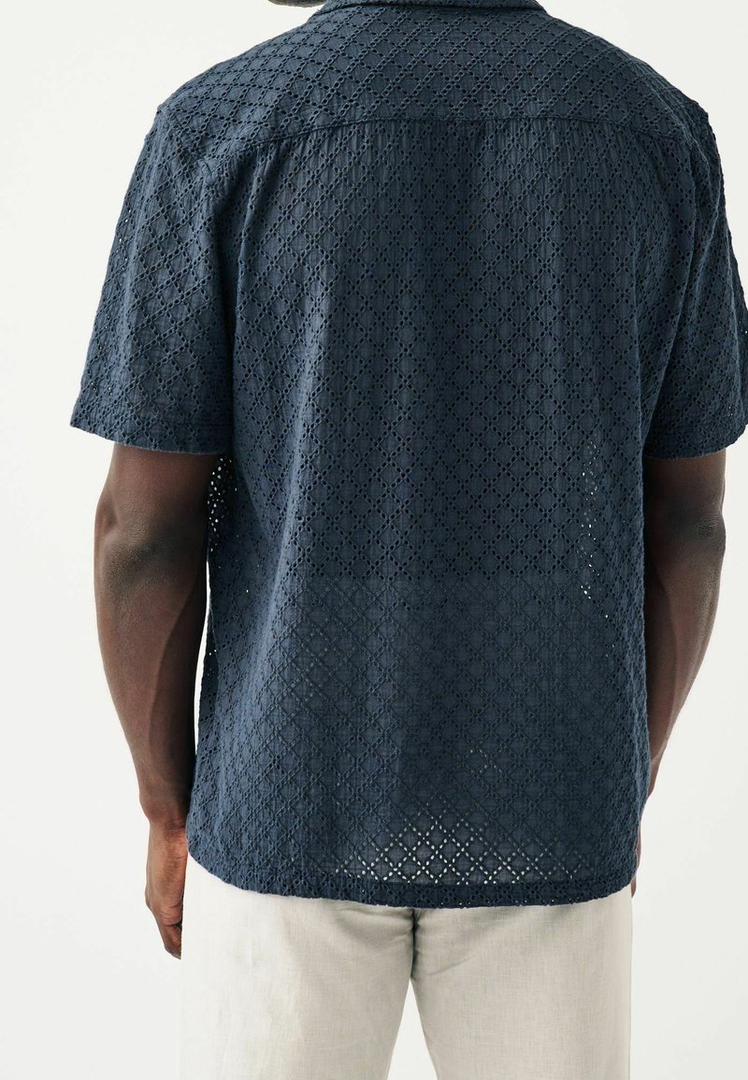 Regular Fit Textured Broderie Shirt