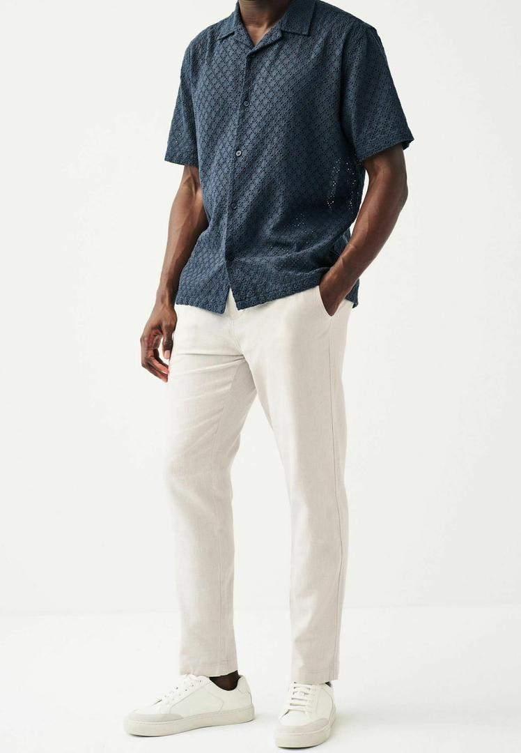 Regular Fit Textured Broderie Shirt