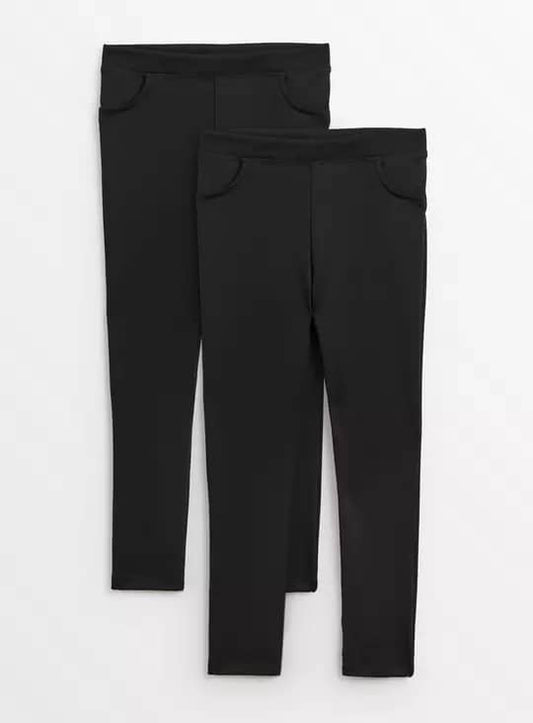 2 Pack Black Skinny Jersey Leggings