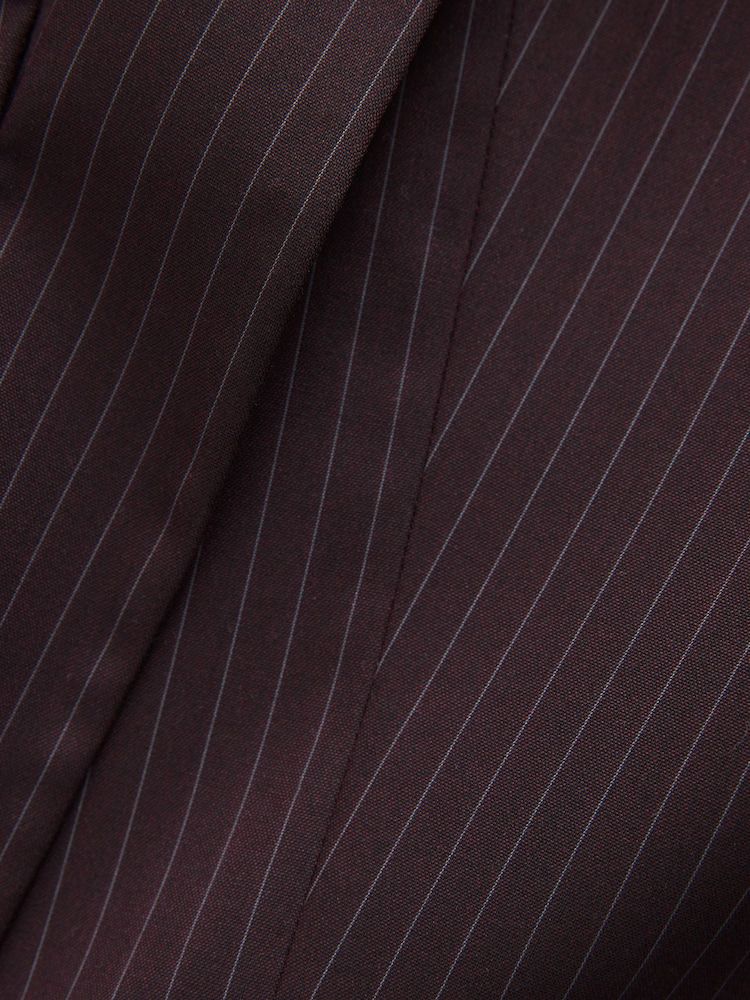 Burgundy Red Stripe Relaxed Ruched Sleeve Blazer