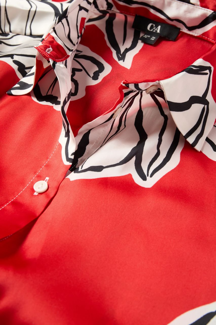Red Floral Print Shirt
