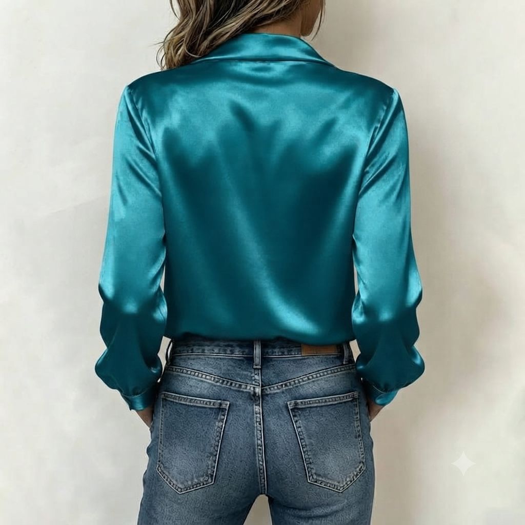 Satin Cowl Neck Blouse