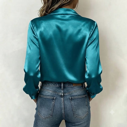 Satin Cowl Neck Blouse