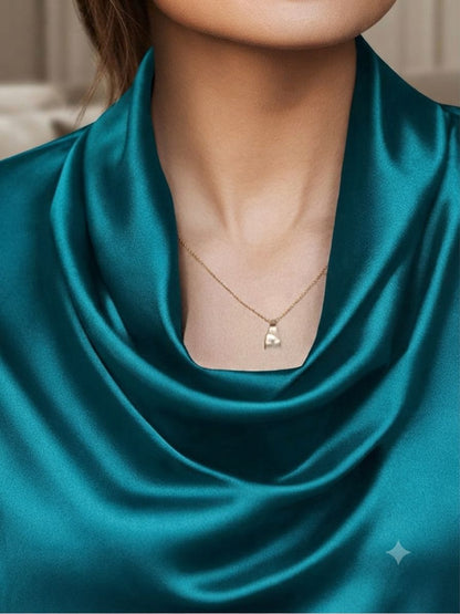 Satin Cowl Neck Blouse