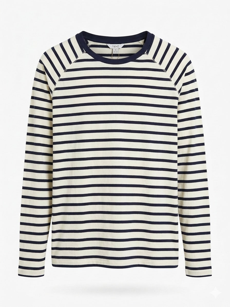 Long Sleeve Striped Crew Neck Top