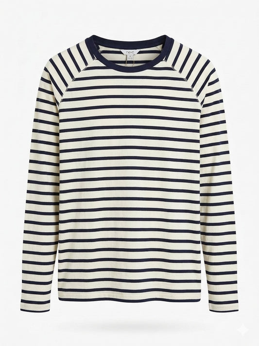 Long Sleeve Striped Crew Neck Top