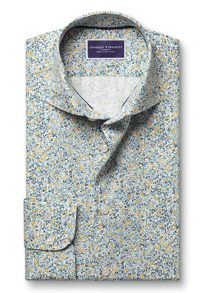 Micro-Floral Slim Fit Shirt - Floral Print