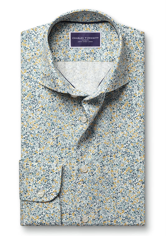 Micro-Floral Slim Fit Shirt - Floral Print