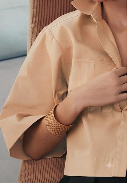 Next Button Down Blouse Beige