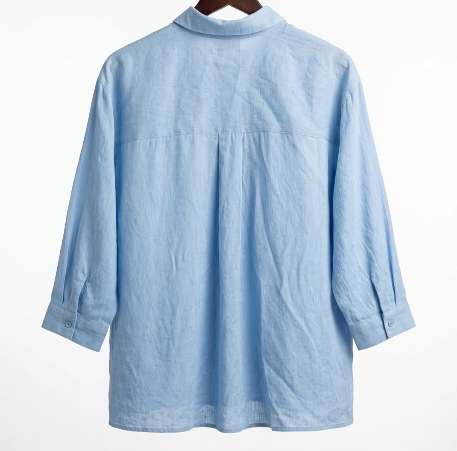 Button - Down Oversized Shirt - Light Blue