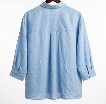 Button - Down Oversized Shirt - Light Blue