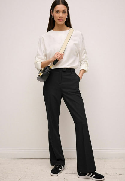 Black Tailored Stretch Bootcut Trouser