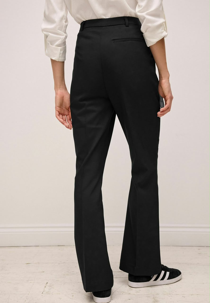 Black Tailored Stretch Bootcut Trouser