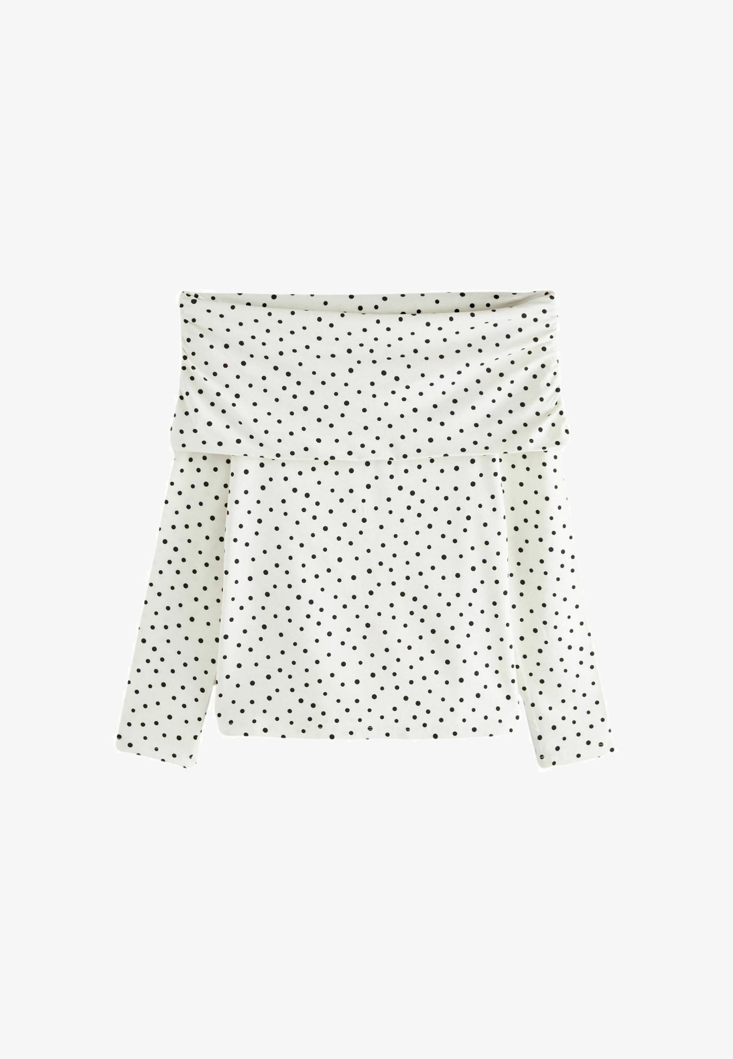 Polka Dot Print Long Sleeve Top White/ Balck
