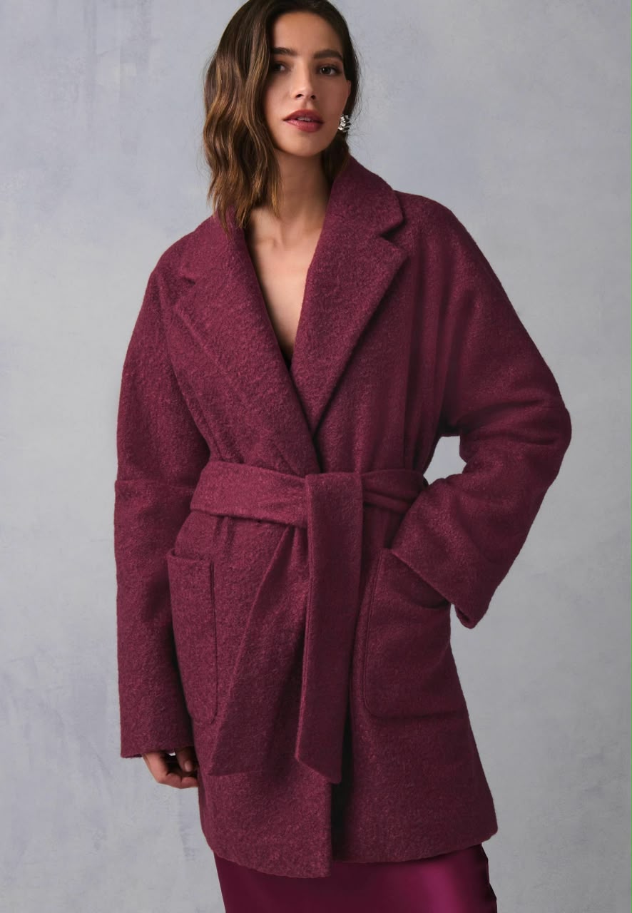Next Burgundy Belted Coatigan