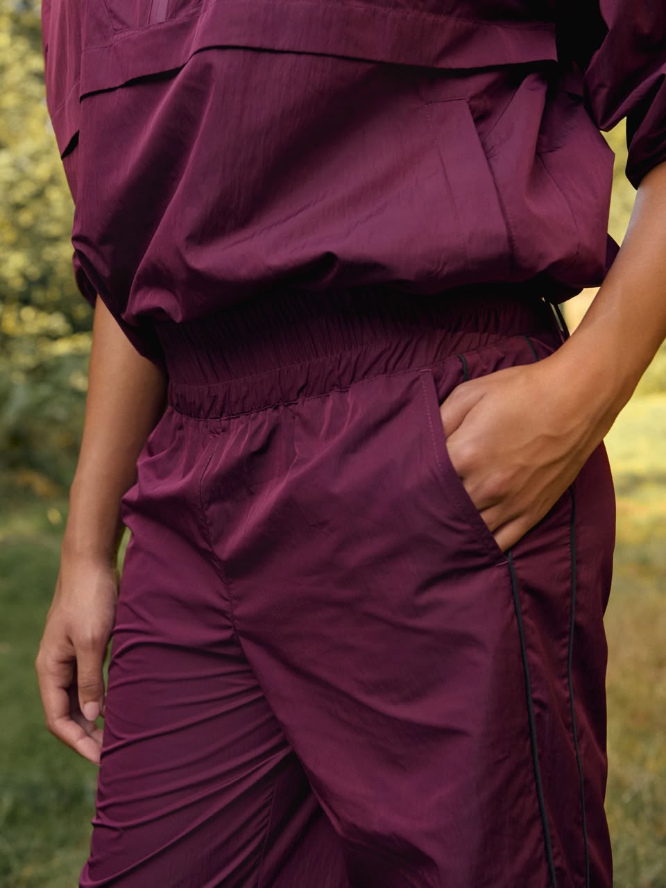 Burgundy Red Active Track Pants