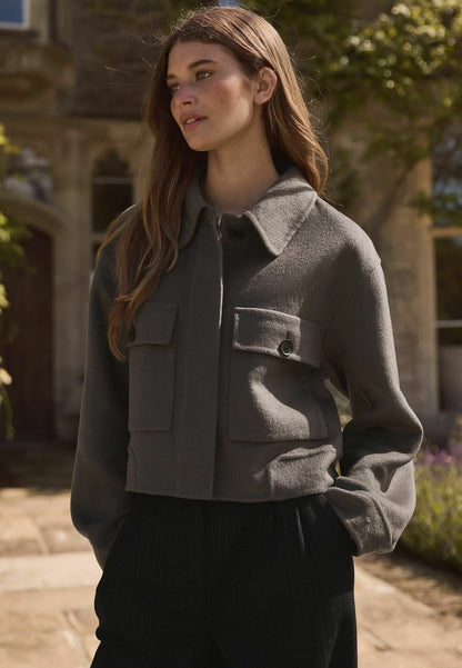 Handsewn Petite summer Jacket Mushroom Grey