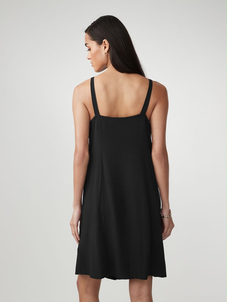 Black Mini Tie Front Summer Dress