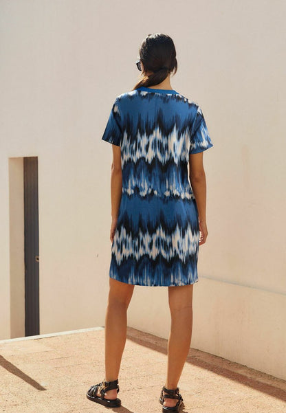 Blue Print Jersey Dress