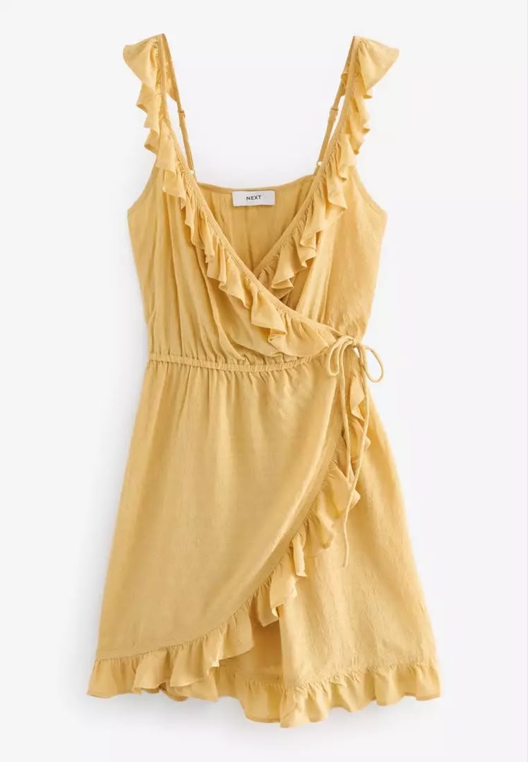 Yellow Mini Wrap Dress