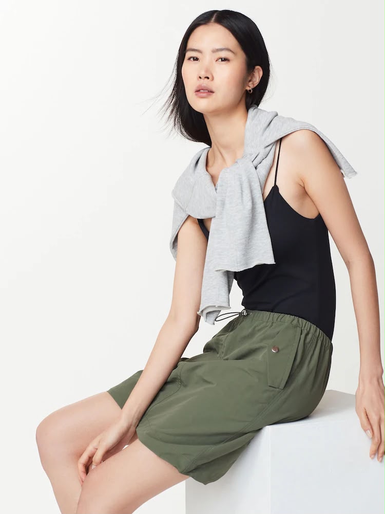 Khaki Green Cargo Mini Skirt