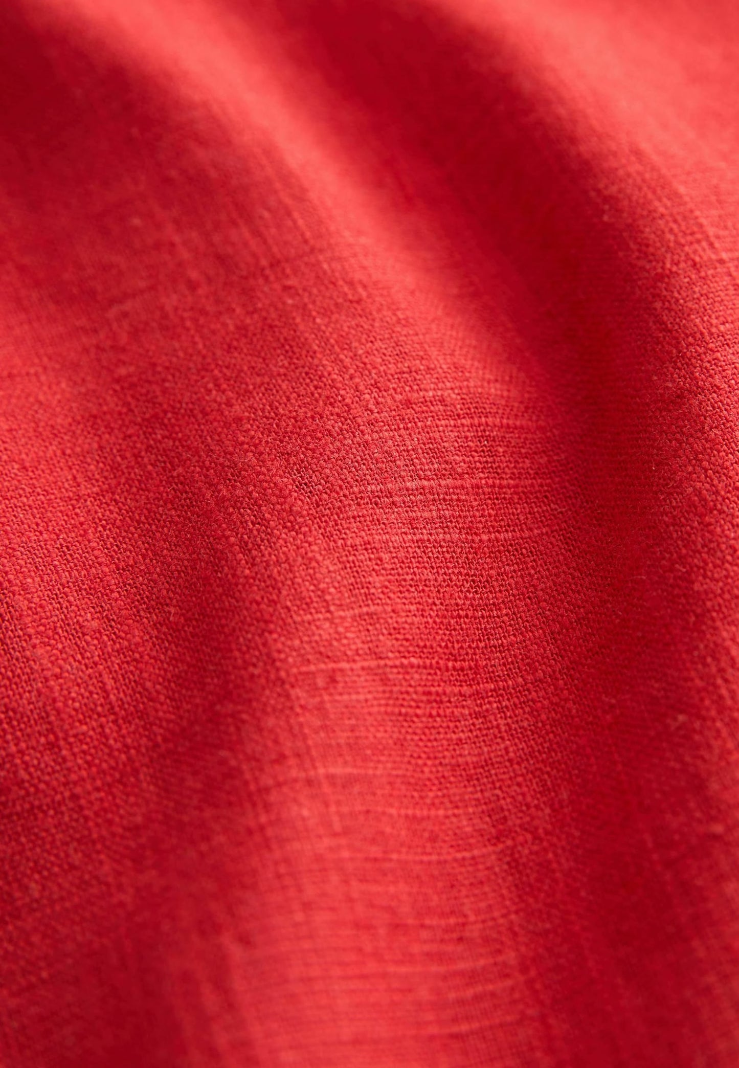 Red Linen Blend Mini Skirt