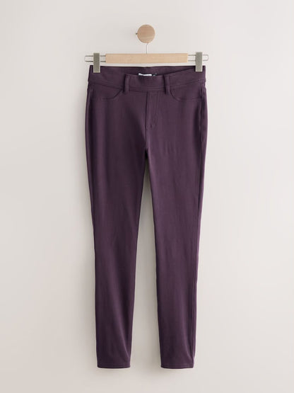 Mauve Full Length Jersey Denim Leggings