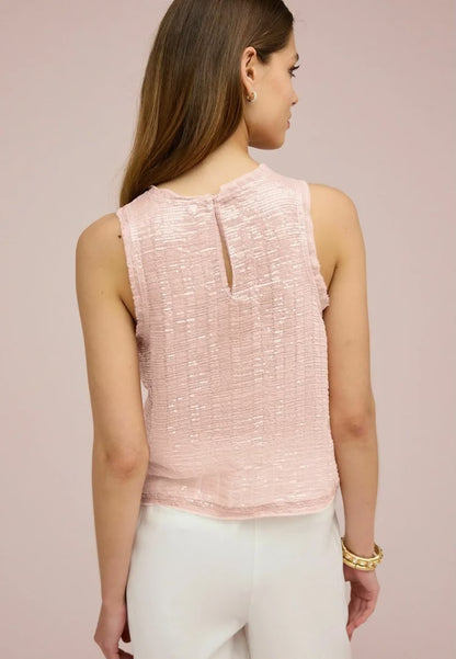 Sleeveless Sequin Regular Fit Blush - Pale Pink