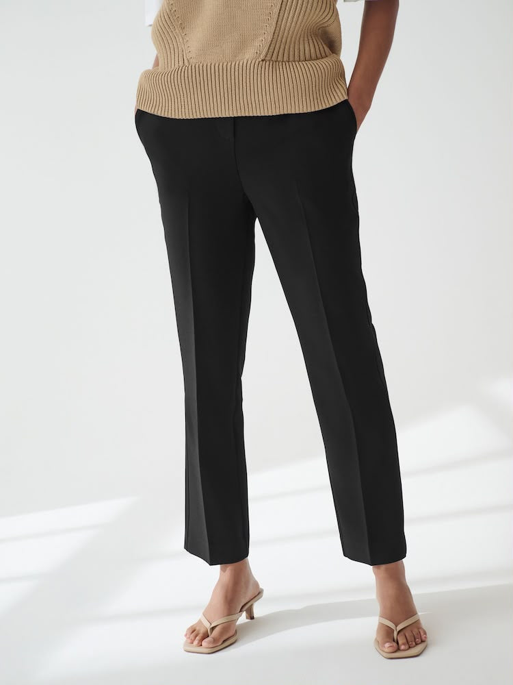 Black Straight Leg Tailored Trouser