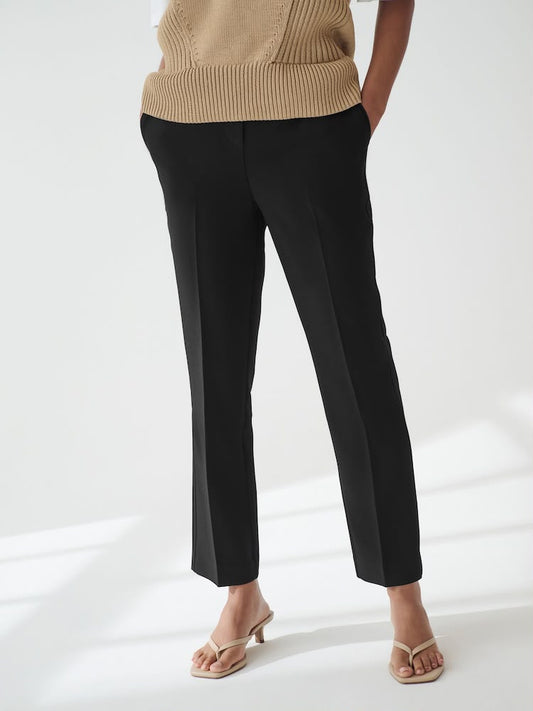 Black Straight Leg Tailored Trouser