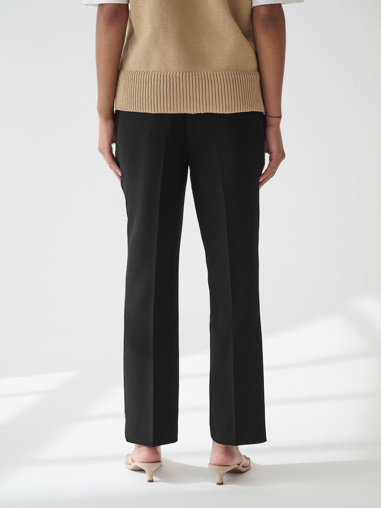 Black Straight Leg Tailored Trouser