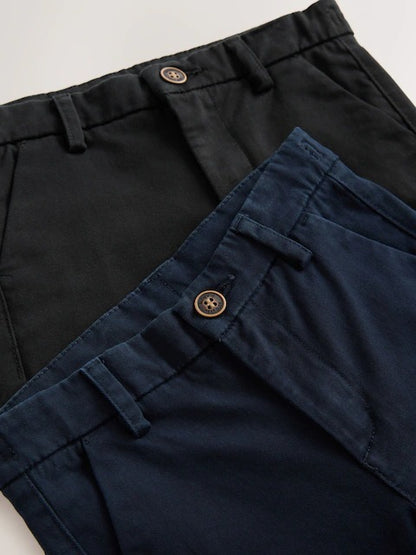 Black/Navy Skinny Fit Stretch Skinny Chino Trousers 2 Pack