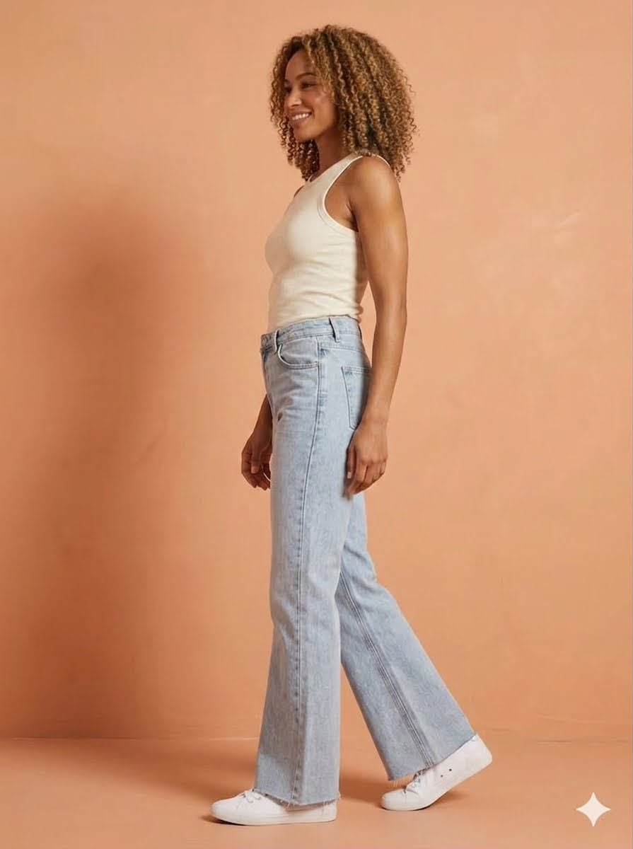 High Waisted Wide Leg Flare Jeans