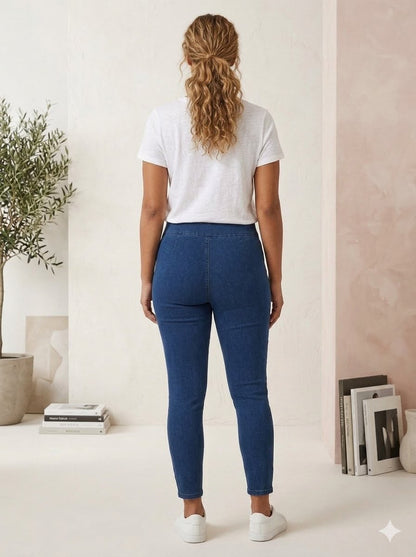 Curve High Waist Stretch Denim Jersey Leggings
