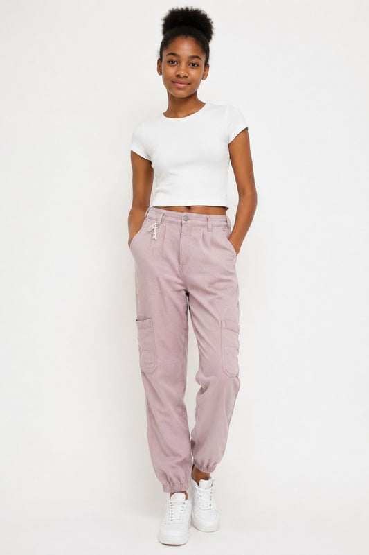 Soft Blush Cargo Jogger Trousers